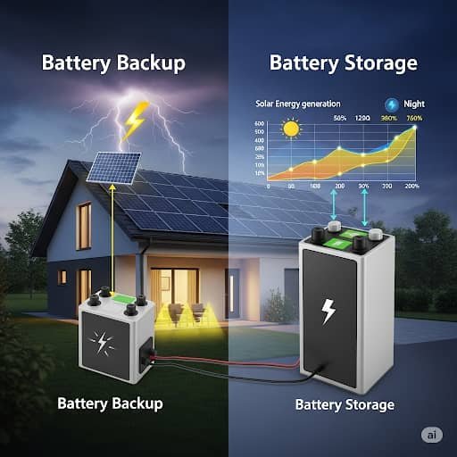 What Distinguishes Battery Backup from Battery Storage?